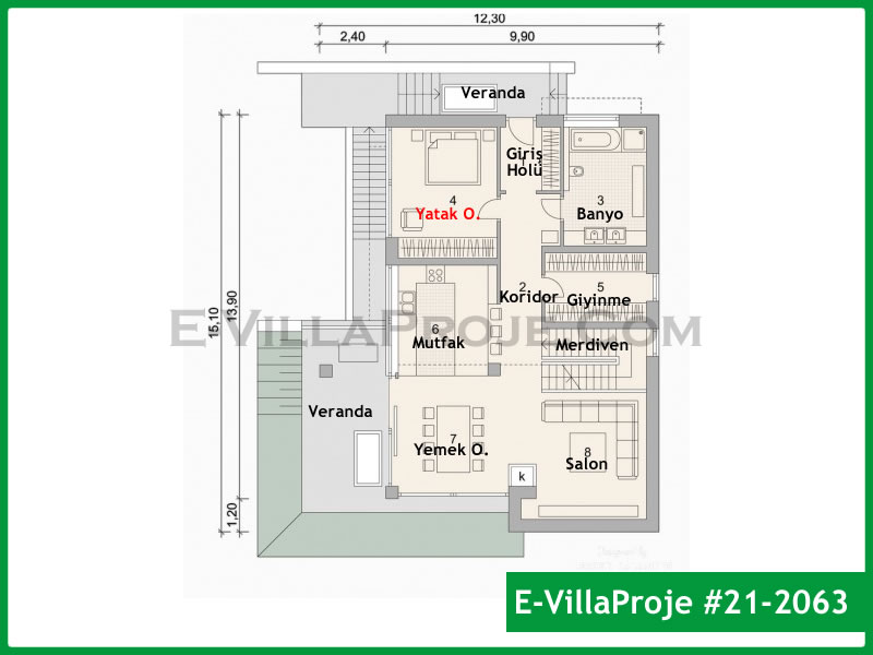 Gazbeton Çelik Ev 234 m² Dubleks (5+1) - Görsel 2
