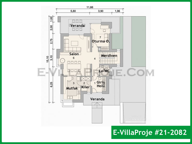 Gazbeton Çelik Ev 234 m² Dubleks (5+1) - Görsel 2