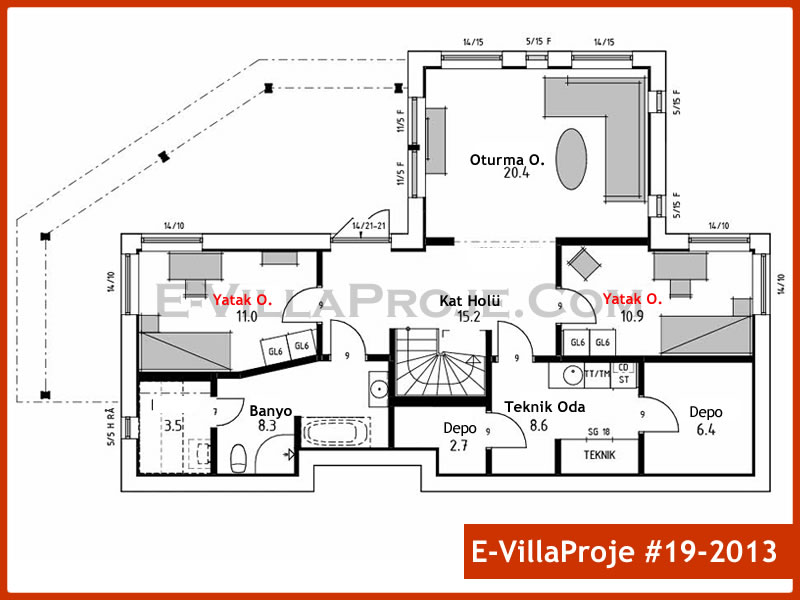 Gazbeton Çelik Ev 234 m² Dubleks (5+1) - Görsel 12