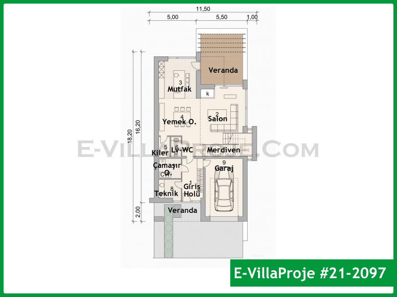 Gazbeton Çelik Ev 243 m² Dubleks (5+1) - Görsel 2