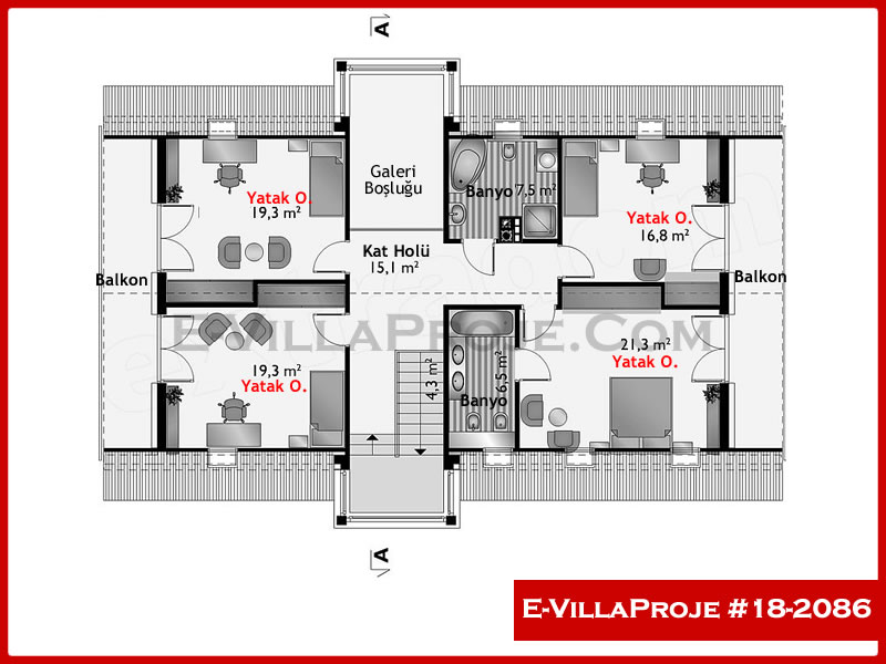 Gazbeton Çelik Ev 244 m² Dubleks (5+1) - Görsel 3