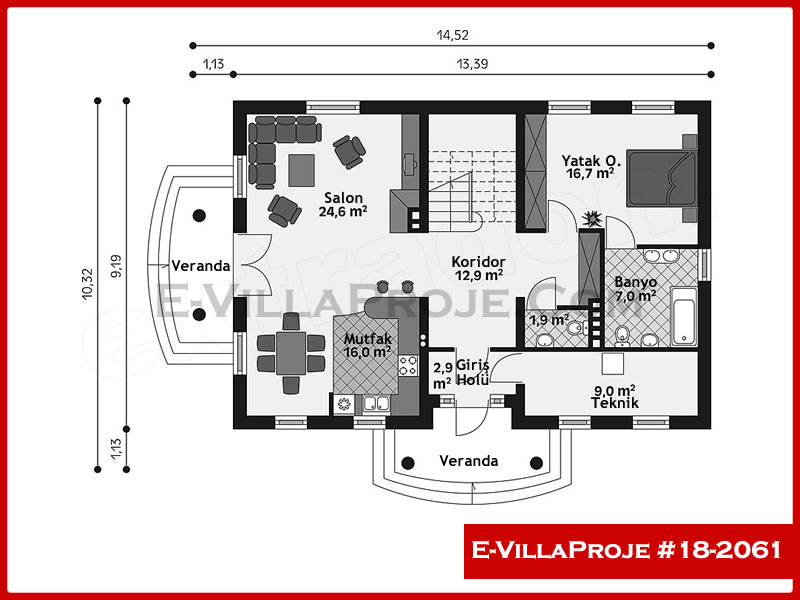 Gazbeton Çelik Ev 249 m² Dubleks (5+1) - Görsel 2