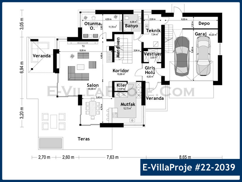 Gazbeton Çelik Ev 279 m² Dubleks (5+1) - Görsel 2