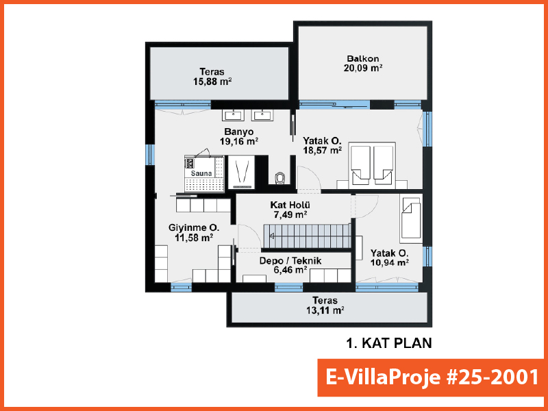 Gazbeton Çelik Ev 298 m² Dubleks (5+1) - Görsel 3