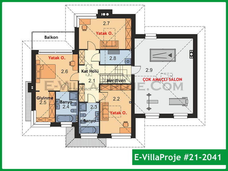 Gazbeton Çelik Ev 314 m² Dubleks (5+1) - Görsel 3