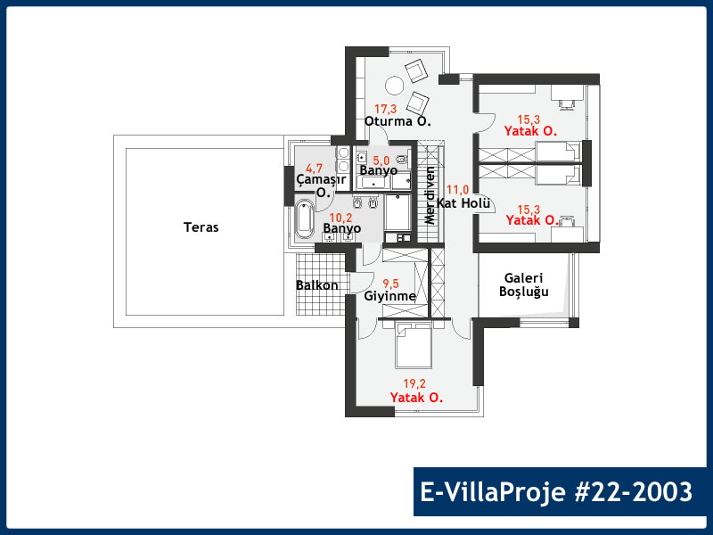 Gazbeton Çelik Ev 318 m² Dubleks (5+1) - Görsel 3