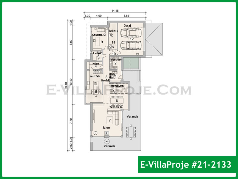 Gazbeton Çelik Ev 401 m² Dubleks (5+1) - Görsel 2