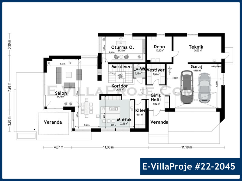 Gazbeton Çelik Ev 401 m² Dubleks (5+1) - Görsel 2