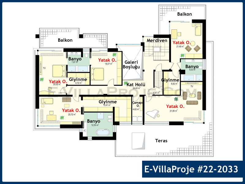 Gazbeton Çelik Ev 481 m² Dubleks (5+1) - Görsel 3