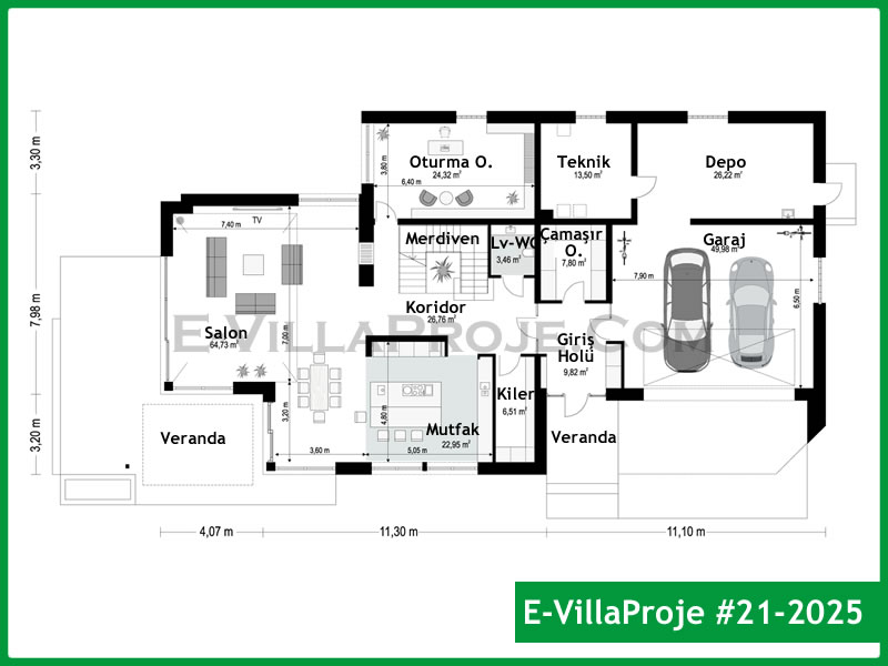 Gazbeton Çelik Ev 507 m² Dubleks (5+1) - Görsel 2