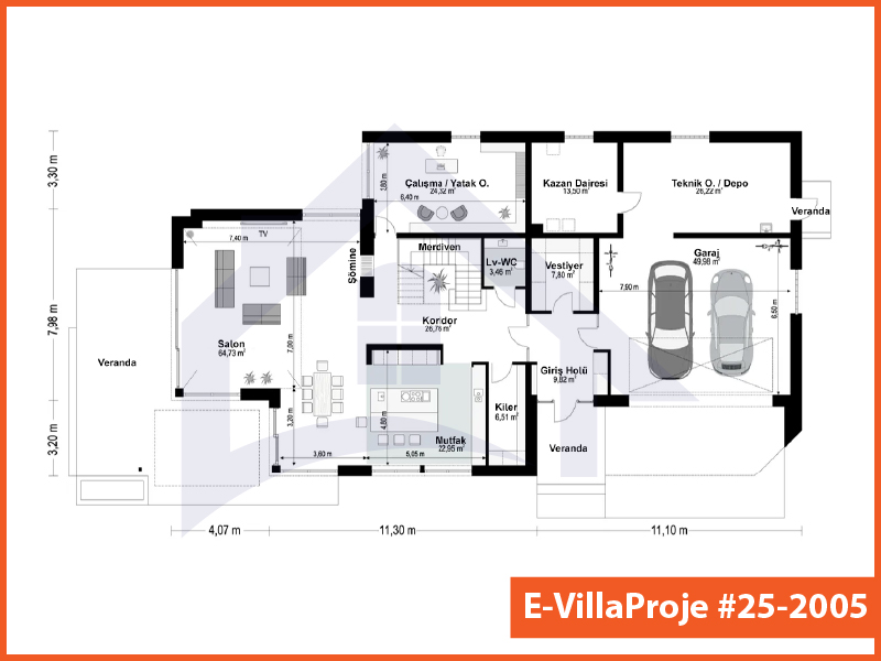 Gazbeton Çelik Ev 757 m² Dubleks (5+1) - Görsel 2