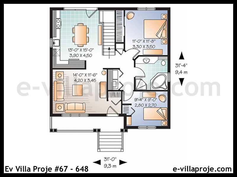 Gazbeton Çelik Ev 82 m² Tek Katlı (2+1) - Görsel 2