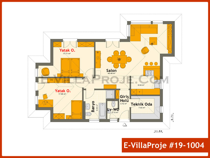 Gazbeton Çelik Ev 83 m² Tek Katlı (2+1) - Görsel 2