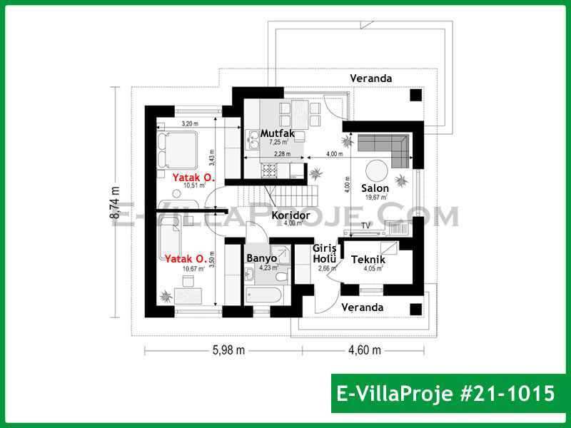 Gazbeton Çelik Ev 83 m² Tek Katlı (2+1) - Görsel 2