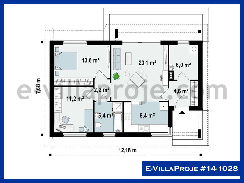 Gazbeton Çelik Ev 89 m² Tek Katlı (2+1) - Görsel 2
