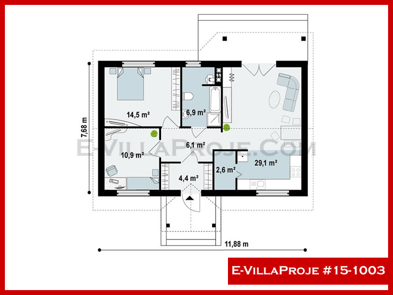Gazbeton Çelik Ev 92 m² Tek Katlı (2+1) - Görsel 2