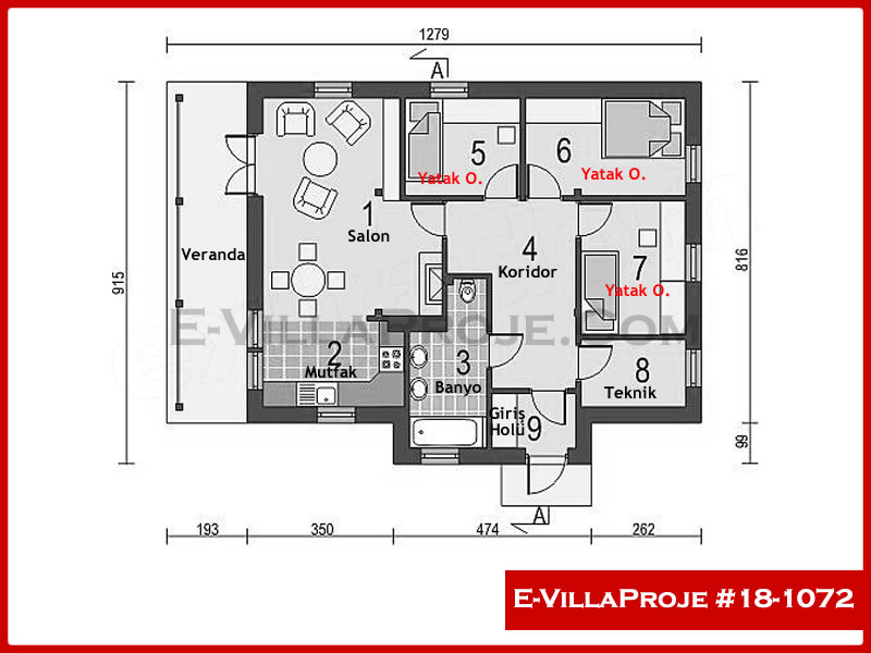 Gazbeton Çelik Ev 94 m² Tek Katlı (2+1) - Görsel 2