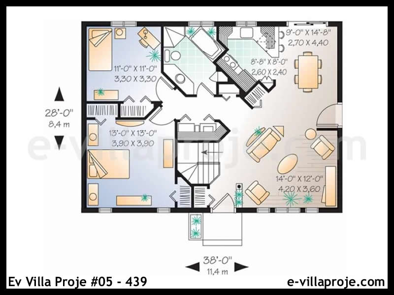 Gazbeton Çelik Ev 96 m² Tek Katlı (2+1) - Görsel 2