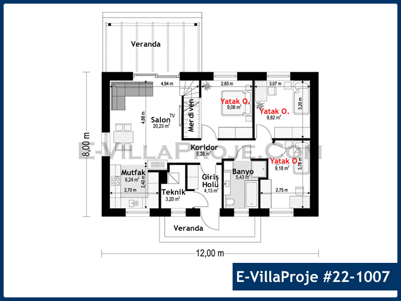 Gazbeton Çelik Ev 96 m² Tek Katlı (2+1) - Görsel 2