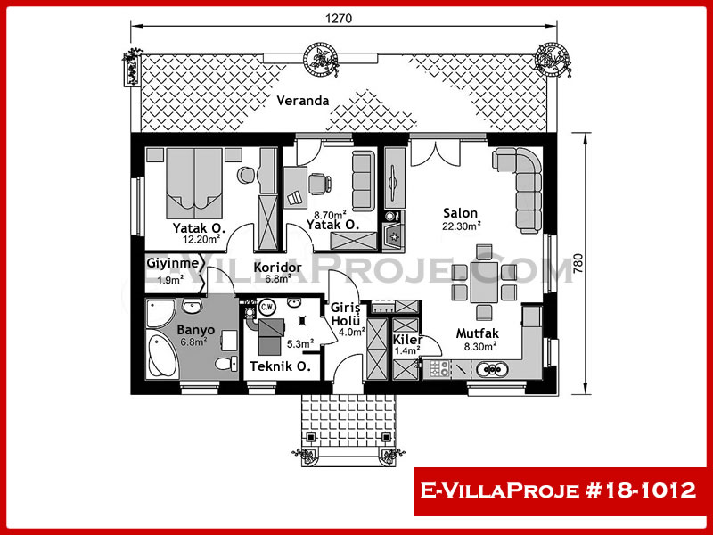 Gazbeton Çelik Ev 99 m² Tek Katlı (2+1) - Görsel 2